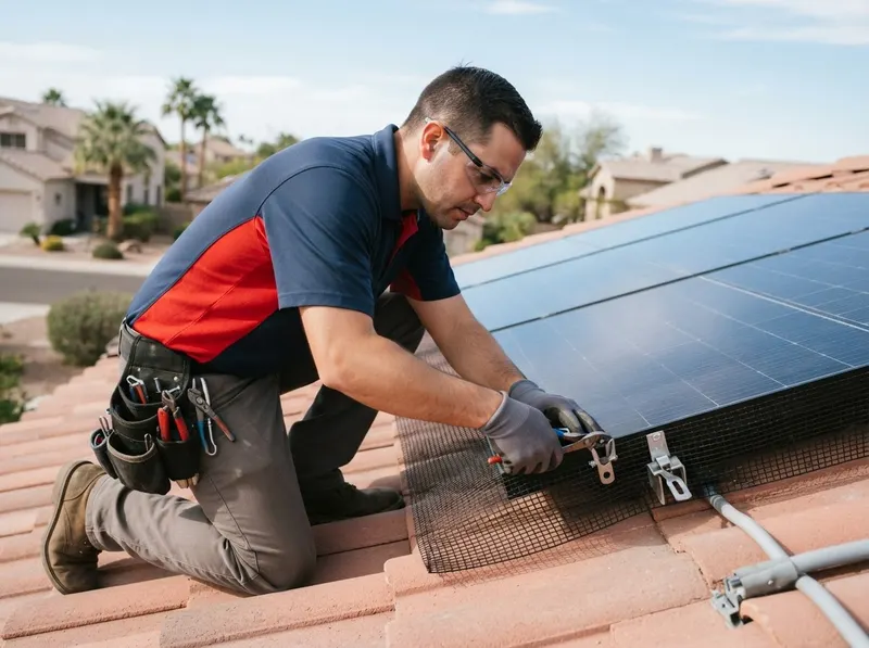 Pigeon Abatement & Solar Panel Exclusion Screening in Chandler, AZ